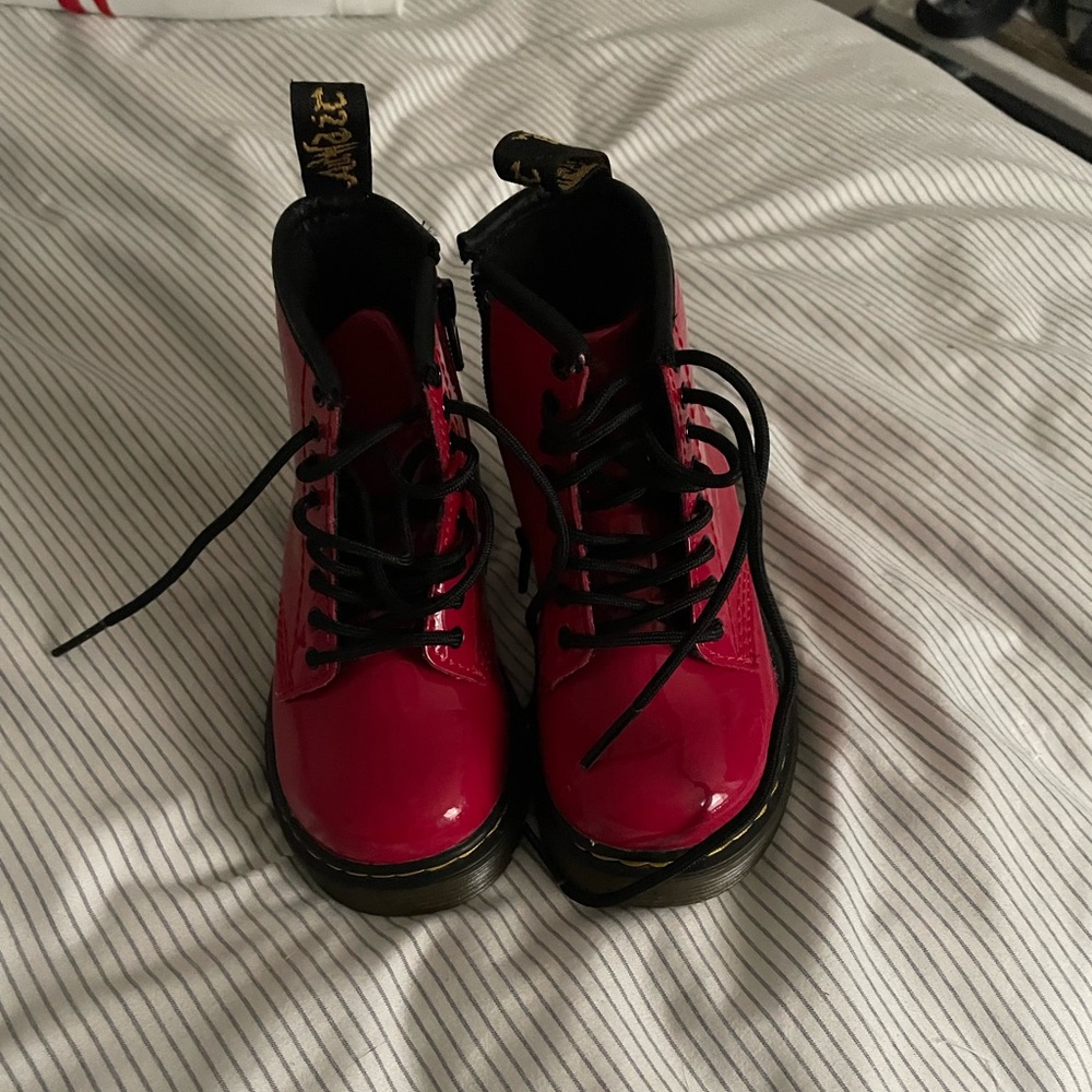 Cherry red toddler Doc Martens